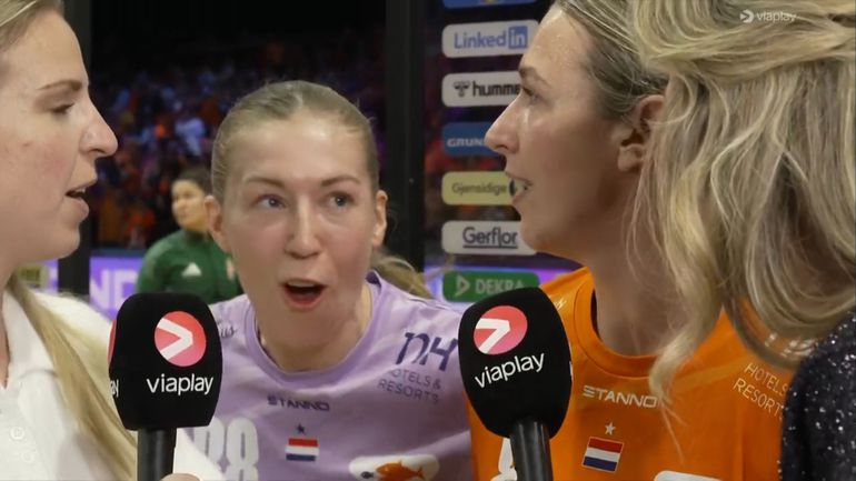 Oranje-uitblinker verstoort interview na stunt op WK handbal: 'Sorry, maar we moeten door'