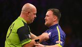 Michael van Gerwen en Luke Littler © Getty Images