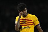 Lamine Yamal tijdens PSG - Barcelona / AP