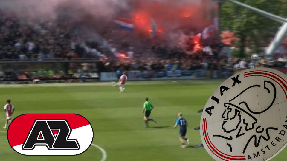 Finale tussen Ajax O18 en AZ O18 gestaakt vanwege vuurwerk: 'Wie verbaast het nog?'
