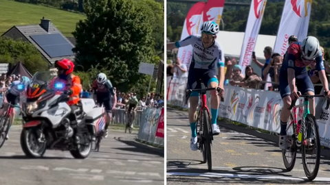 Bizarre actie van politiemotor beslist wielerwedstrijd: 'Hij wist niet dat finish daar lag'