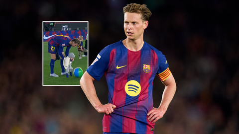 Zoontje van Frenkie de Jong steelt de show bij titelfeest FC Barcelona