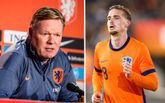 Bondscoach Ronald Koeman voelde dat hij Kenneth Taylor van Ajax wél zelf moest bellen. Twee keer zelfs. ©Getty Images/Pro Shots, beeldbewerking Sportnieuws.nl.