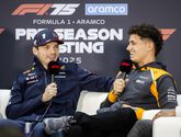 Max Verstappen en Lando Norris. © ANP