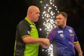 Michael van Gerwen en Luke Littler na de finale van donderdag © PDC Darts