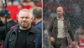 Wayne Rooney en Erik ten Hag. © Getty Images, beeldbewerking Sportnieuws.nl