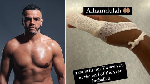 Tarik Khbabez deelt foto van gescheurde pees: 'Hoop voor het einde van het jaar nog mijn titel te verdedigen'