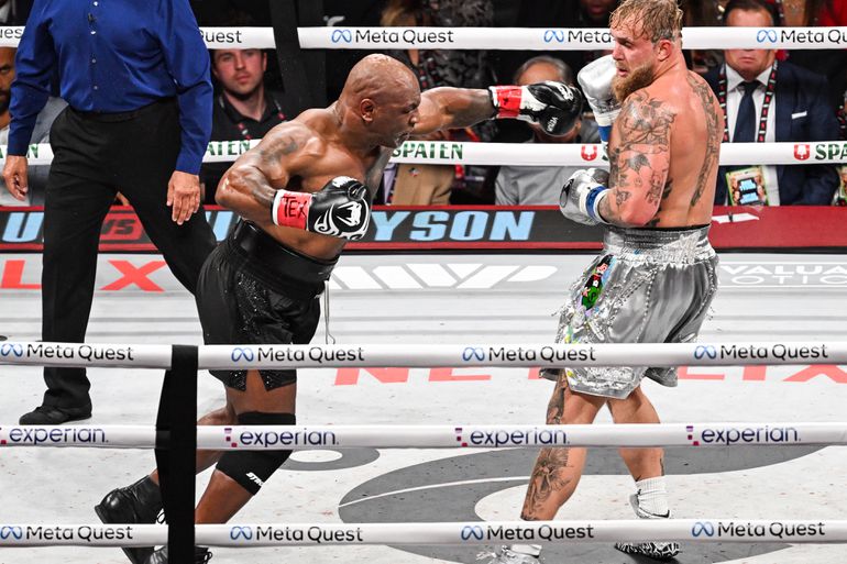 Jake Paul (verloofde van Jutta Leerdam) krijgt pijnlijke klap van Mike Tyson: 'Ik haal binnenkort mijn geld op'