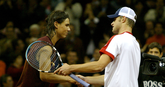 Rafael Nadal en Andy Roddick in 2004. © Getty Images