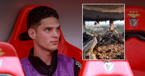 Oekraïense voetballer (23) toont ravage na bombardement: 'Mijn vrouw en kind waren thuis'