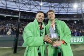 Quilindschy Hartman en Mats Wieffer na de bekerwinst van Feyenoord © Getty Images