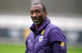 Jimmy Floyd Hasselbaink als assistent bij de Engelse nationale ploeg. © Getty Images