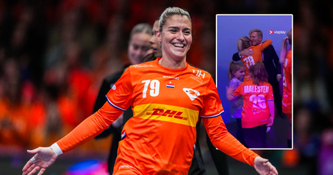 Tophandbalster Estavana Polman deelt details over 'hele warme knuffel' met koning Willem-Alexander op WK