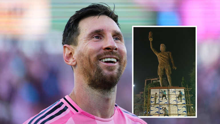 Voetbalicoon Lionel Messi wordt in India op bizarre wijze vereeuwigd met gigantisch standbeeld