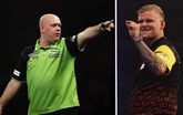 Mike De Decker weet een perfect voorbeeld van hoe Michael van Gerwen de regels bij de PDC verandert. ©Getty Images, beeldbewerking Sportnieuws.nl.