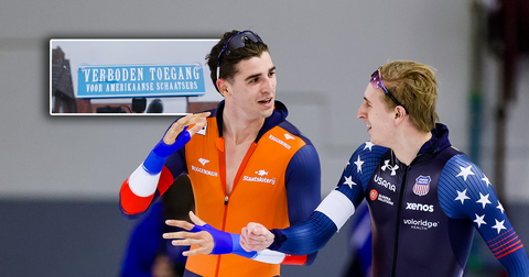 Jenning de Boo hangt speciaal bordje voor Jordan Stolz op in huis: 'Van mijn broertje gekregen'