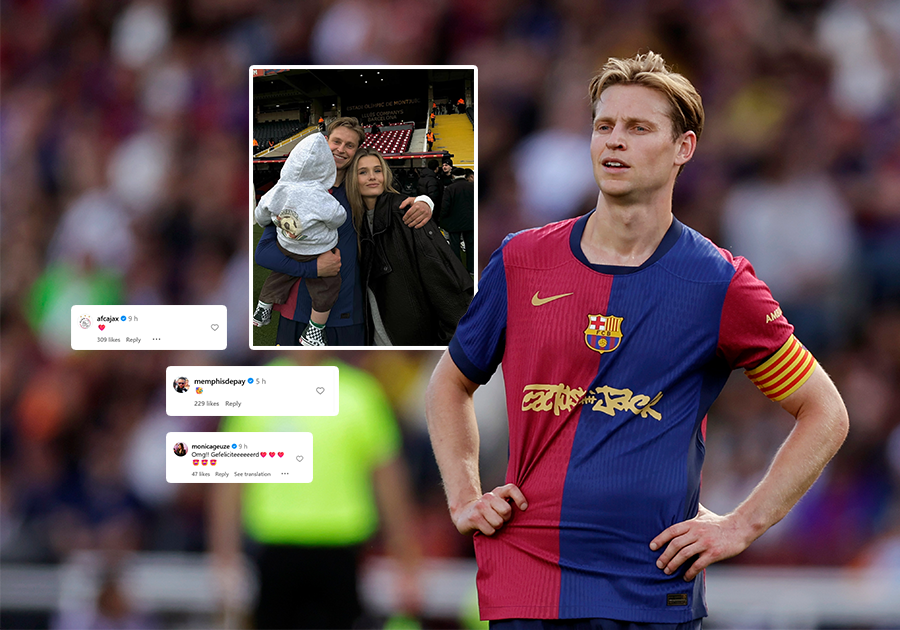 Liefdevolle reacties op babynieuws Frenkie en Mikky de Jong: bekende Nederlanders en spelersvrouwen laten van zich horen