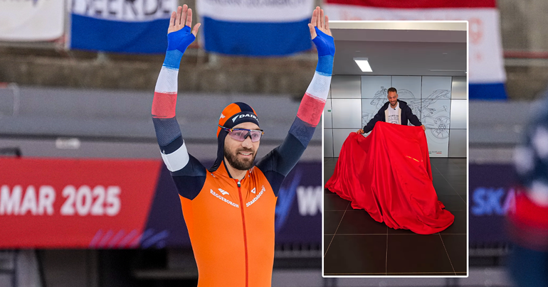 Topschaatser Kjeld Nuis trakteert zichzelf, Rico Verhoeven onder de indruk: 'Wat een kanon!'