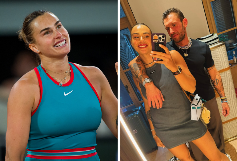 Roland Garros-finaliste Aryna Sabalenka (27) zoekt verkoeling op met haar stuk oudere vriend