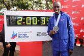 Kelvin Kiptum na de marathon van Chicago 2023 ©Getty Images