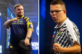 Luke Littler mag niet de finale van het jeugd-WK spelen, titelverdediger Gian van Veen wél. ©PDC, beeldbewerking Sportnieuws.nl.