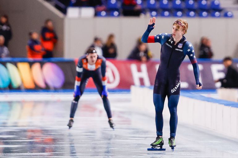 Topschaatser Jordan Stolz vreest voor vliegensvlugge Jenning de Boo: 'Daar moet ik aan werken'