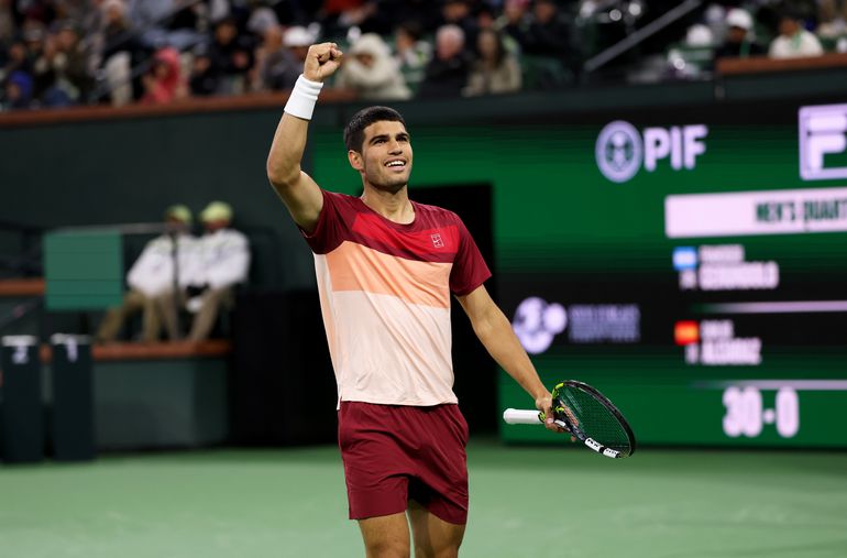 Carlos Alcaraz voelt zich dankzij Rafael Nadal helemaal thuis in Indian Wells: 'Ik doe het bijna elke dag'