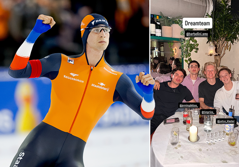 Topschaatsers Jenning de Boo en Tim Prins gaan erop uit met bekende sportpresentator