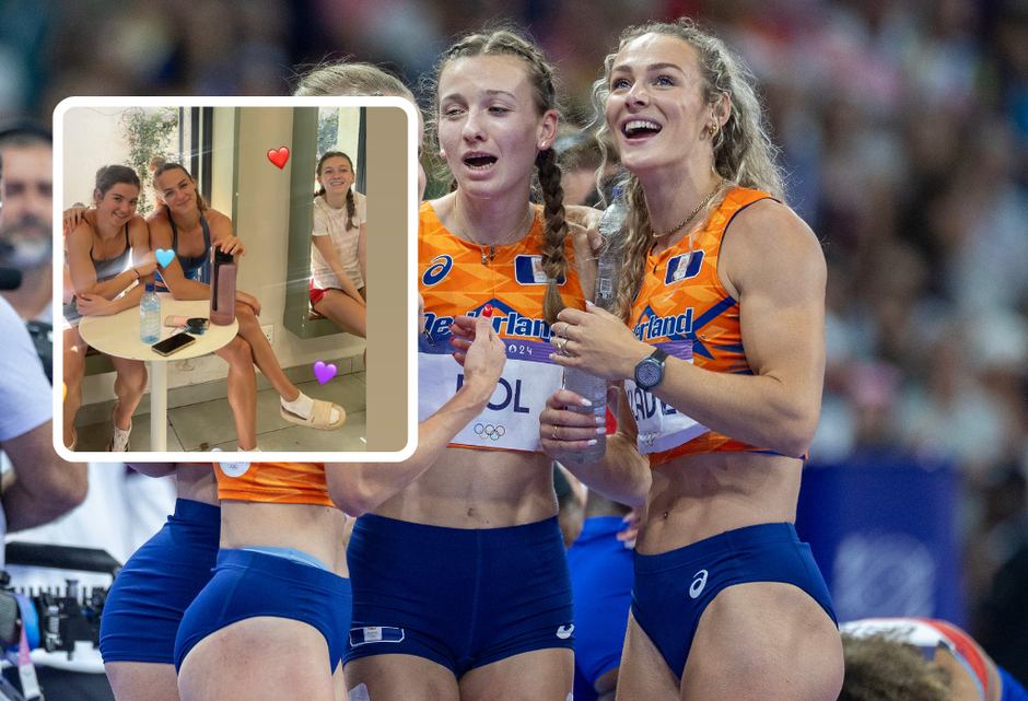 Lachende Femke Bol en Lieke Klaver ontvangen hartjesregen van buitenlandse atleet
