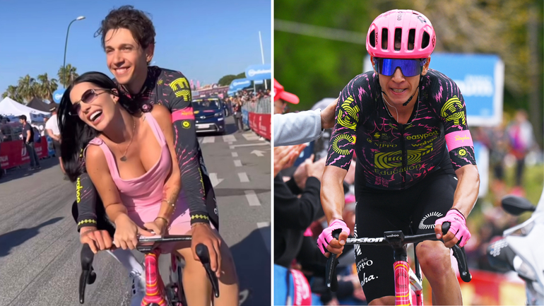 Giro-renner en populair model weten de aandacht te stelen tijdens rustdag: 'Ik hou van je'
