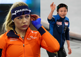 Jutta Leerdam en Miho Takagi. Getty Images