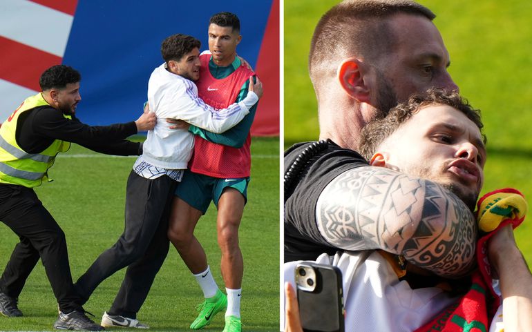 Cristiano Ronaldo niet veilig op training Portugal: beveiliging voert belagers in nekklem af