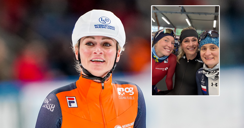 Schaatsicoon Irene Schouten (34) steelt de show met iconisch moment op het ijs: 'Knijp ons even...'