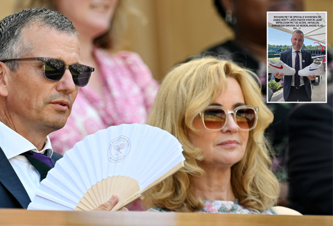 Pikant detail cadeau Richard Krajicek (54) valt in de smaak bij zijn vrouw Daphne Deckers (57) op Wimbledon