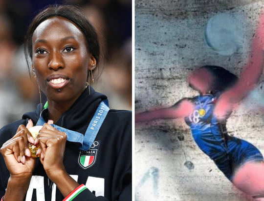 Racisme in Italië na Olympische Spelen: muurschildering van gouden olympiër beklad