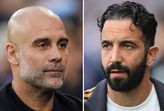 Pep Guardiola (links) en Ruben Amorim (rechts) © GettyImages.