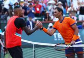 Nick Kyrgios en Rafael Nadal.

© GettyImages