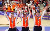 Roy van den Berg, Harrie Lavreysen en Jeffrey Hoogland © Getty Images