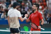 Valentin Vacherot en Novak Djokovic.

© GettyImages