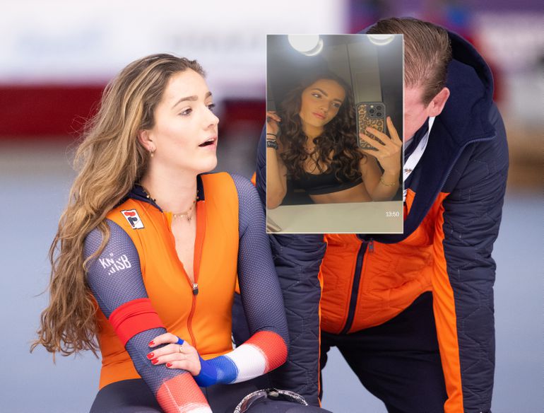 Topschaatsster wordt verrast door hilarische speurtocht van haar vader: 'Hallo'