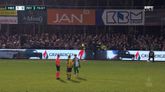 In de slotfase van Rijnsburgse Boys - Feyenoord werd een supporter onwel © Screenshot ESPN