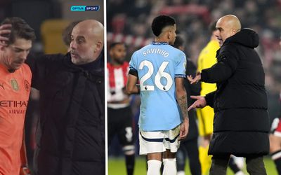 Emotionele Pep Guardiola gaat raar met eigen speler om, zelfs keeper tegenstander probeert in te grijpen