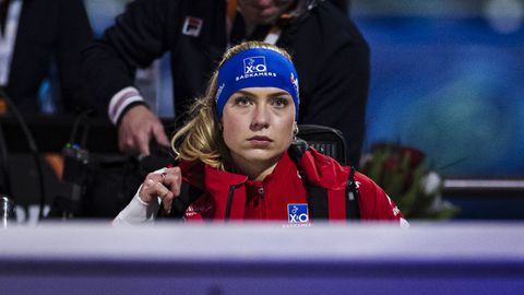 Joy Beune na de teleurstelling op het OKT © ANP