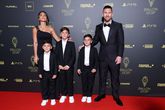 Antonela Roccuzzo, Lionel Messi en hun kinderen. Getty Images