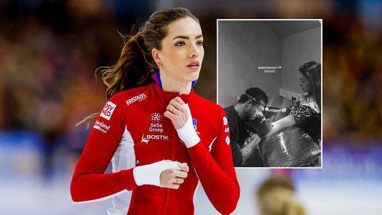 Populaire schaatsster Pien Hersman laat na turbulent seizoen subtiele tattoo zetten door oude bekende