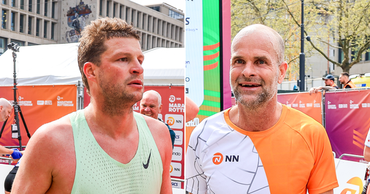 Sven Kramer (39) legt het af tegen Erben Wennemars (50) in strijd der schaatsiconen