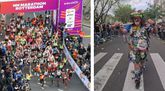Paul liep in een pak van blikjes de marathon. © Pro Shots & TikTok, beeldbewerking Sportnieuws.nl
