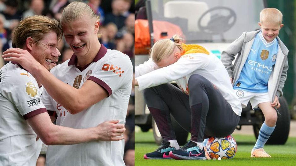 'Ik dacht even dat het El Wey was!': zoontje (8) van Kevin De Bruyne steelt de show op Manchester City-training