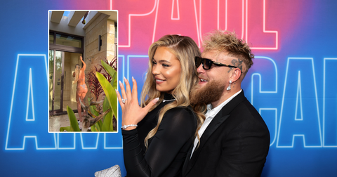 Douchende Jutta Leerdam schreeuwt het uit na klassieke grap verloofde Jake Paul: 'Schat, wat is dit?!'