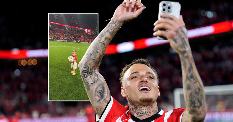 PSV-smaakmaker Noa Lang deelt verterende beelden met kinderen, én heeft duidelijke boodschap